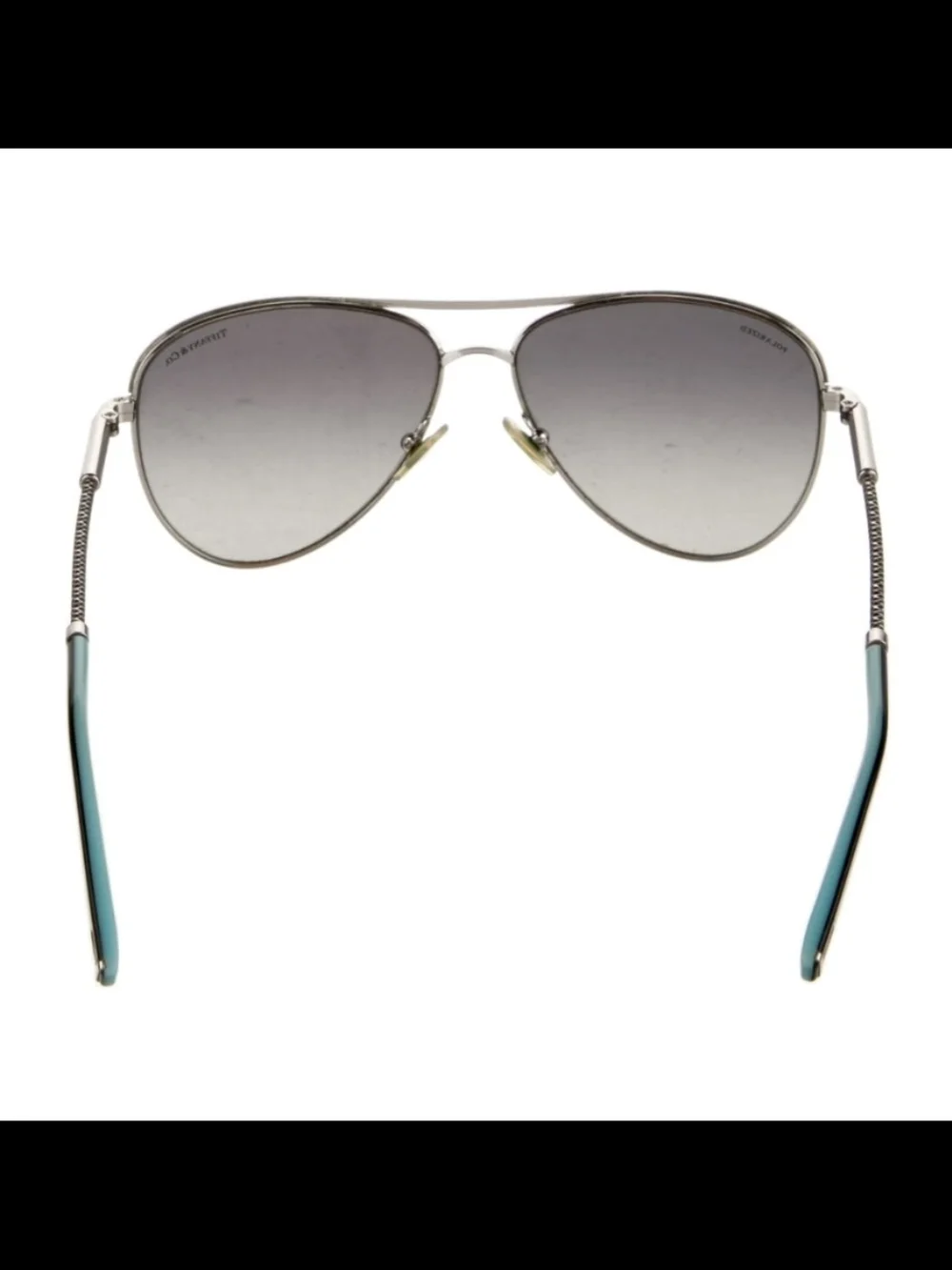 Tiffany & Co. Women's Silver Aviator Gradient Sunglasses - Picture 3 of 6